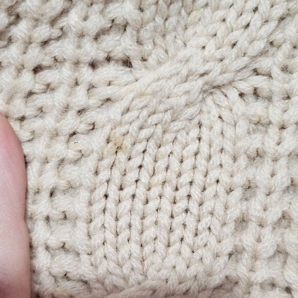 Vintage Kerrybrooke Sears Zephyr Wool Beige Cable Knit Cardigan Sweater Button - Picture 11 of 16